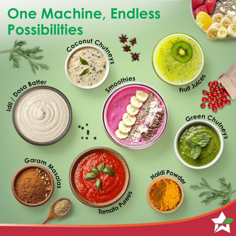 Wonderchef Vista Mixer Grinder | 4 Multi-purpose Jars | 750W | Sharp Stainless-steel Blades | For Masalas, Chutneys, Fresh Fruit Juices | 3-Speed Control | Advanced Safety Features | 2-Year Warranty - Image 8