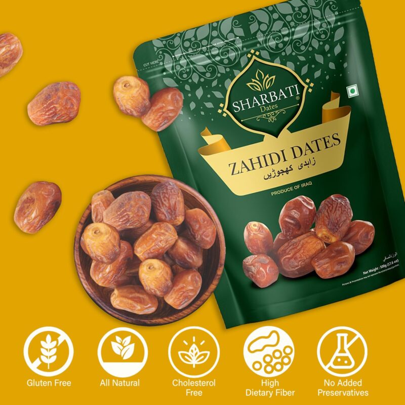 SHARBATI DATES Premium Zahidi Dates 1Kg Pack (500G X 2) | Gluten Free | No Preservatives | Wet Khajoor | Khajur | Date Fruits - Fresh - Image 5