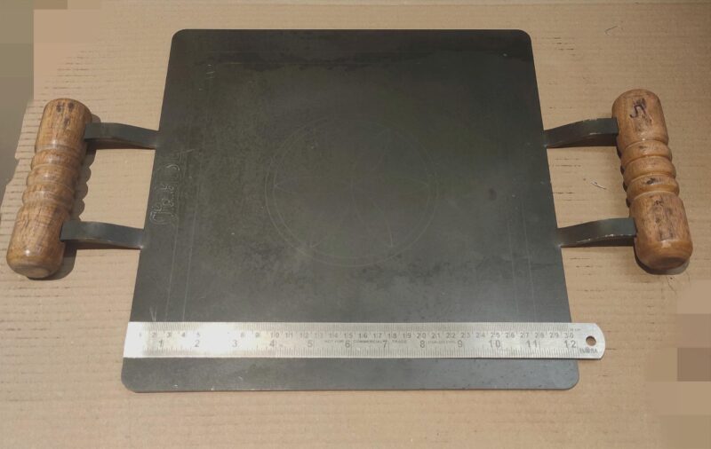 NAAYAGI - Pure Iron Tawa, PATHRI TAWA with Double Wooden Handle, 12 Inch, 5.1 mm Thick Approx for dosa, roti, (Square TAWA - 12 INCH, 5.1 MM Thick) - Image 5