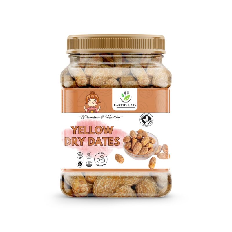Earthy Eats Dried Dates Yellow/Sukha Khajoor|Kharak|Dry Fruits (Pila Chuara) (Pack of 1)