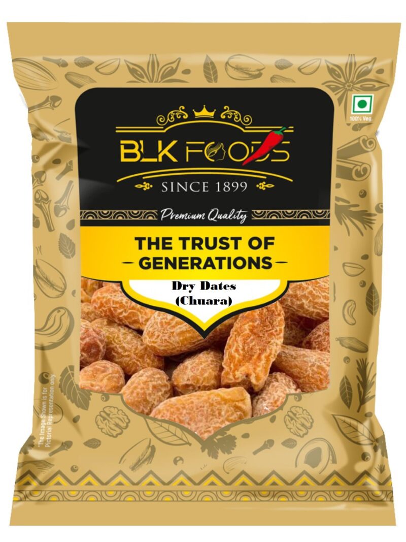 BLK Foods Yellow Dry Dates | Sukha Khajoor (Chuara)
