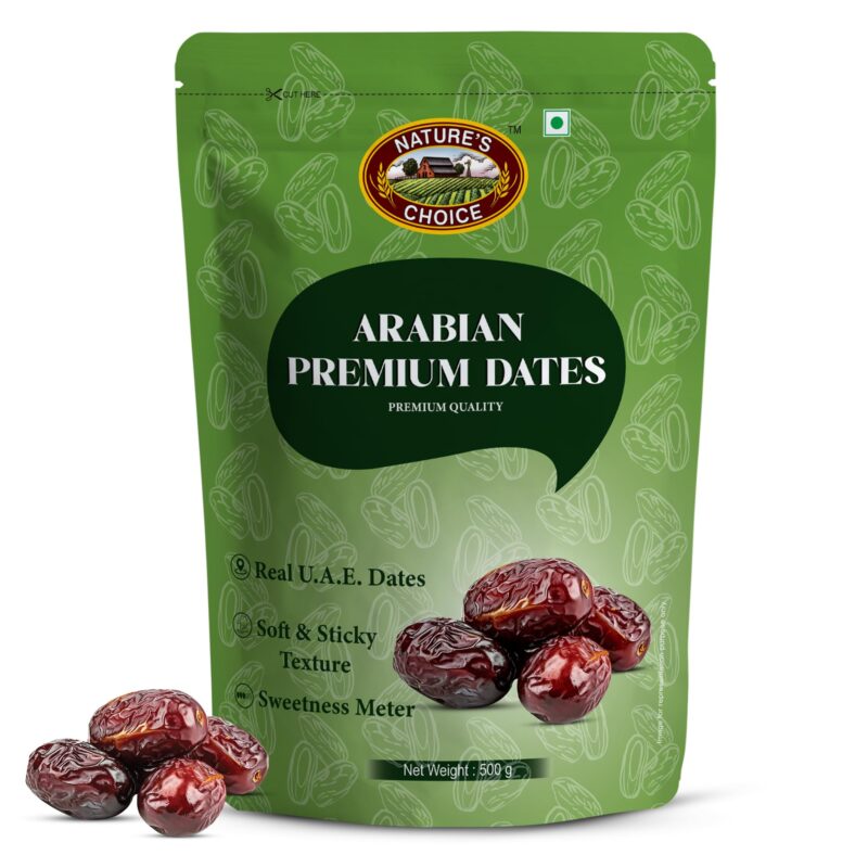 Nature's Choice Arabian Premium Dates 500g | Khajoor/Khajur | Soft Khejur