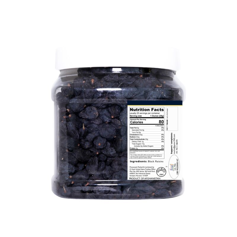 TASSYAM Premium Hand Picked Black Raisins 600Gm Jumbo Jar | Healthy Natural Dry Fruits Luxury Pack Of Kali Draksh Kishmish - Image 3