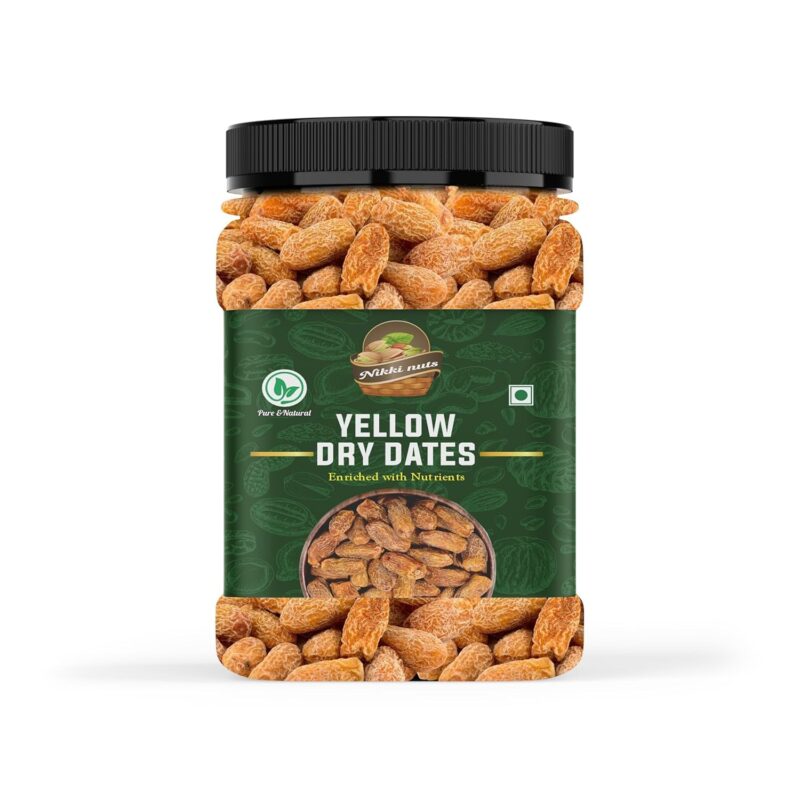 NIKKI NUTS Yellow Dry Dates | Sukha Khajoor | Pila Chuara | Kharik | Fresh, Pure & Natural Dry Fruit (250 Gram)