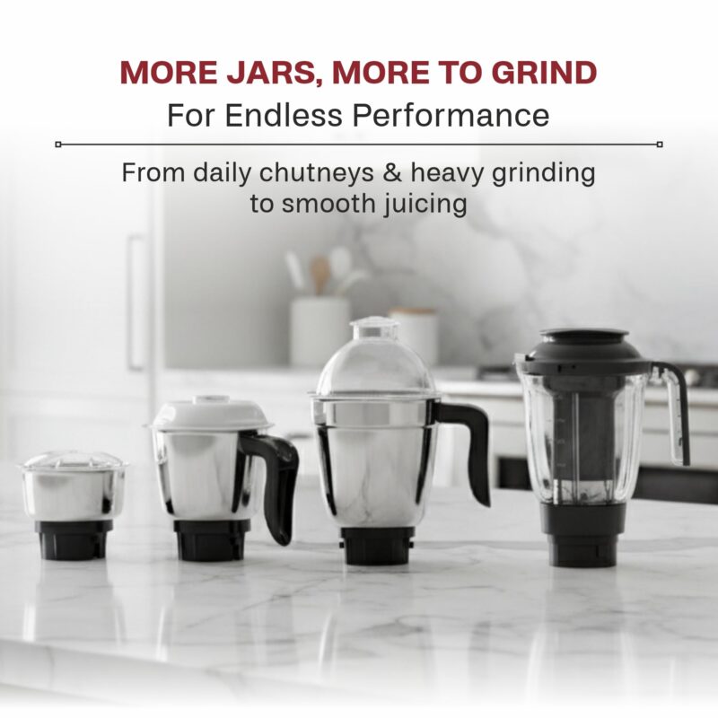 Butterfly Smart 750 Watts Mixer Grinder with 4 Jars - Image 2