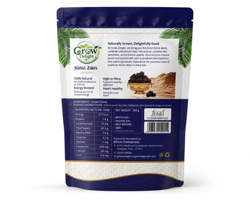 Grow Delight Organic Kimia Dates | Naturally Grown | Premium Quality 400gm - Image 2