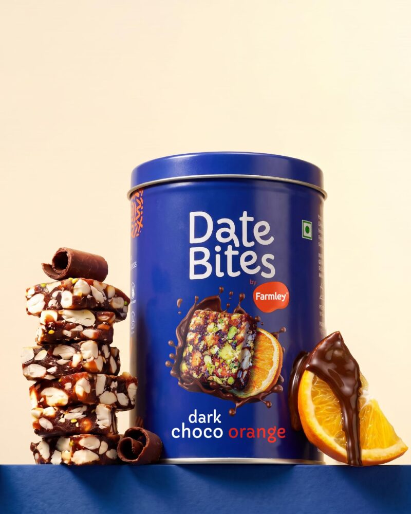 Farmley Dark Choco Orange Date Bites 200g I Dates Barfi Made with Dates,Cocoa Powder,Pista,Cashews,Almonds,Honey,Orange and Pure Ghee,Chocolate Flavoured Healthy Delicious Indian Sweets,No Refined Sugar - Image 2