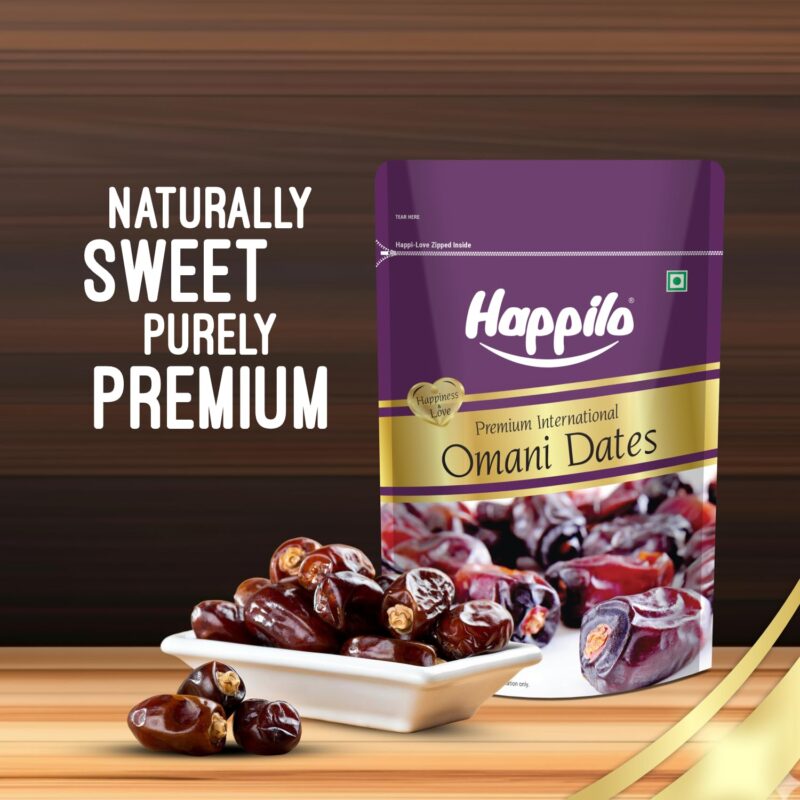 Happilo Premium International Omani Dates 250g | Khajur, Khajoor | Dry Fruits | Healthy Snacks | Dry Dates | No Preservatives - Image 5