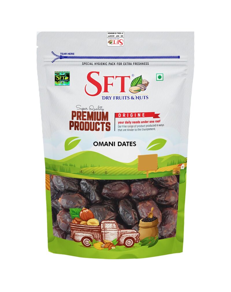 SFT Premium Omani Fard Dates/Khajur, 500 Gm | Healthy Snacks, Rich in Fibre, Naturally Sweet, Naturally Low-Fat Food