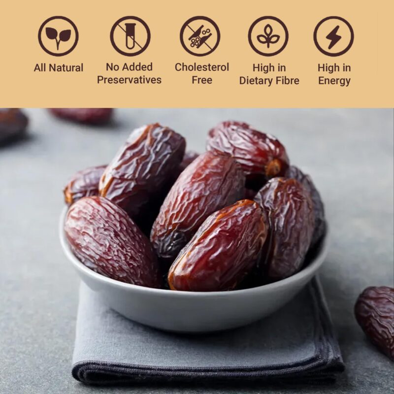 Notty Nuts -FOR A HEALTHY LIFE Medjool/Medjoul Dates (1000 Gm) | Jumbo Size Khajur/Khajoor | No Artificial Colours| Premium Dates Dry Fruits(250 Gm * 4) - Image 5