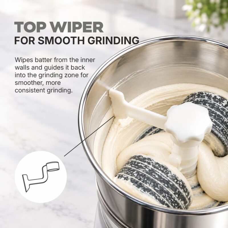 SmartFingers Comfort Plus Table Top Magic Wet Grinder 230V 50hz, 2 Liter, White, 2 Stone - Image 3
