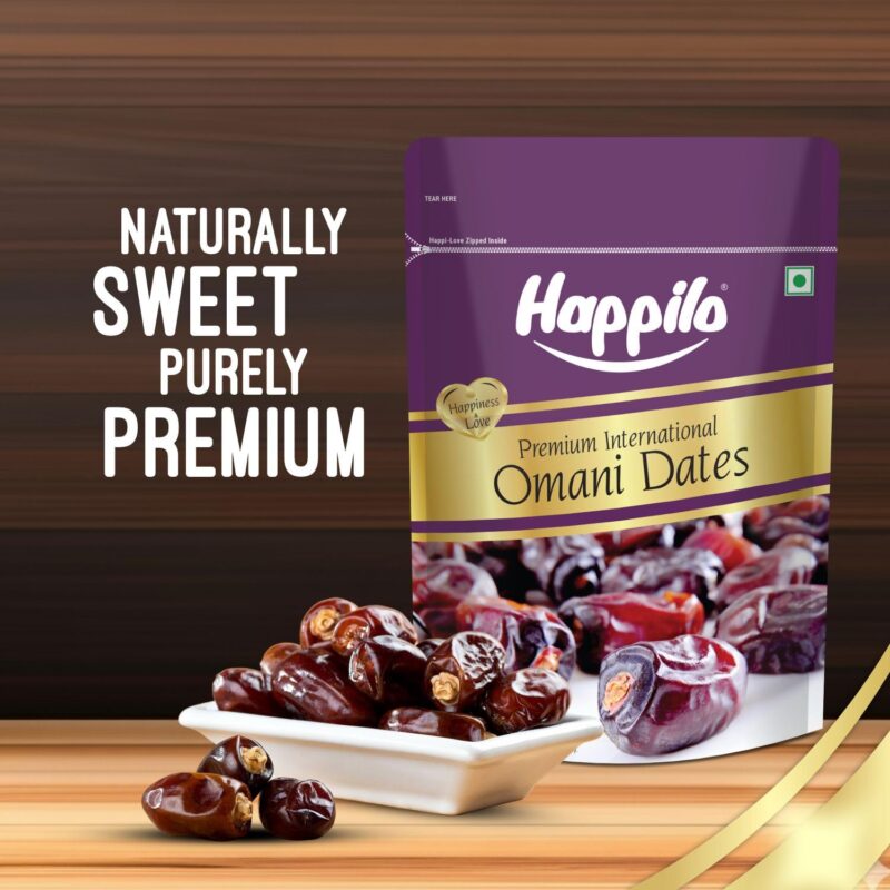 Happilo Premium International Omani Dates 500g | Healthy snacks, Dry fruits, Khajoor, Khajur, Nutritious| Rich in Vitamins & Minerals | Natural Sweetener - Image 5