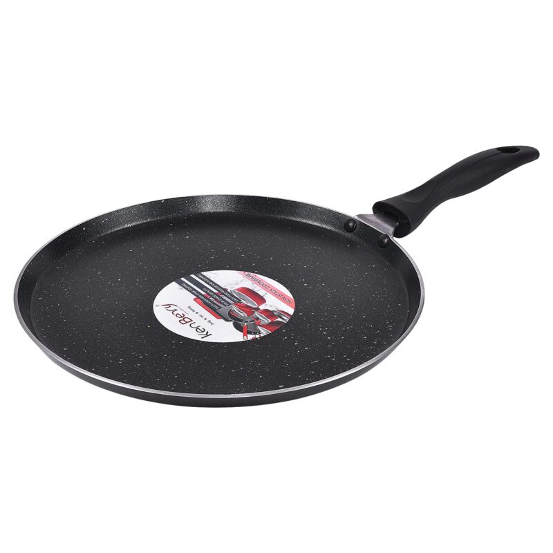 KenBerry Granite Finish Signature Thick Tawa 31 cm Diameter (Non-Induction Base, Aluminium, Non-Stick)