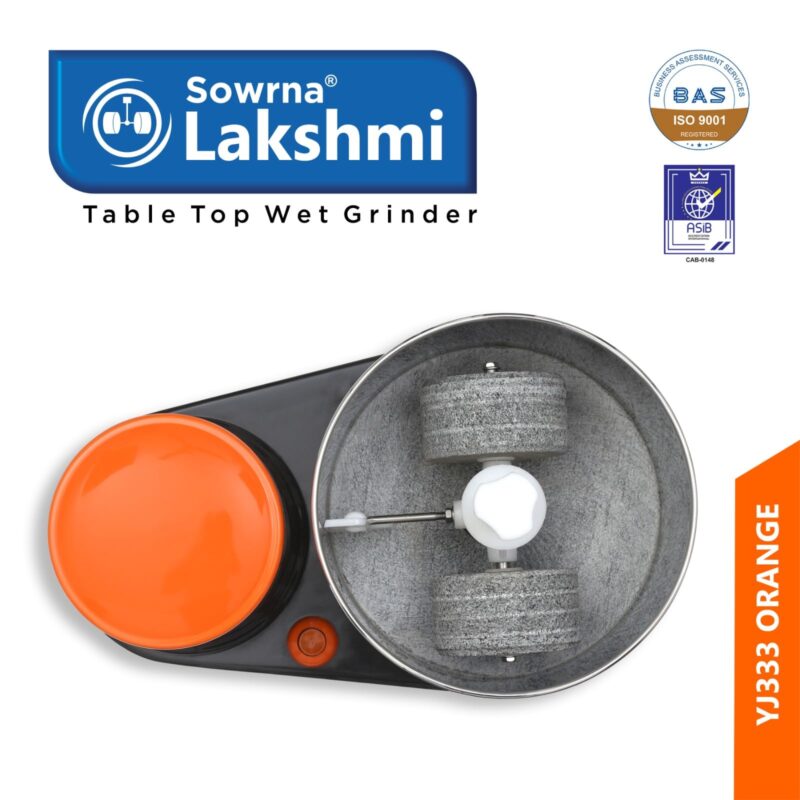 DGMR ENGG WORKS YJ666 150W Wet Grinder, Orange and Grey - Image 4