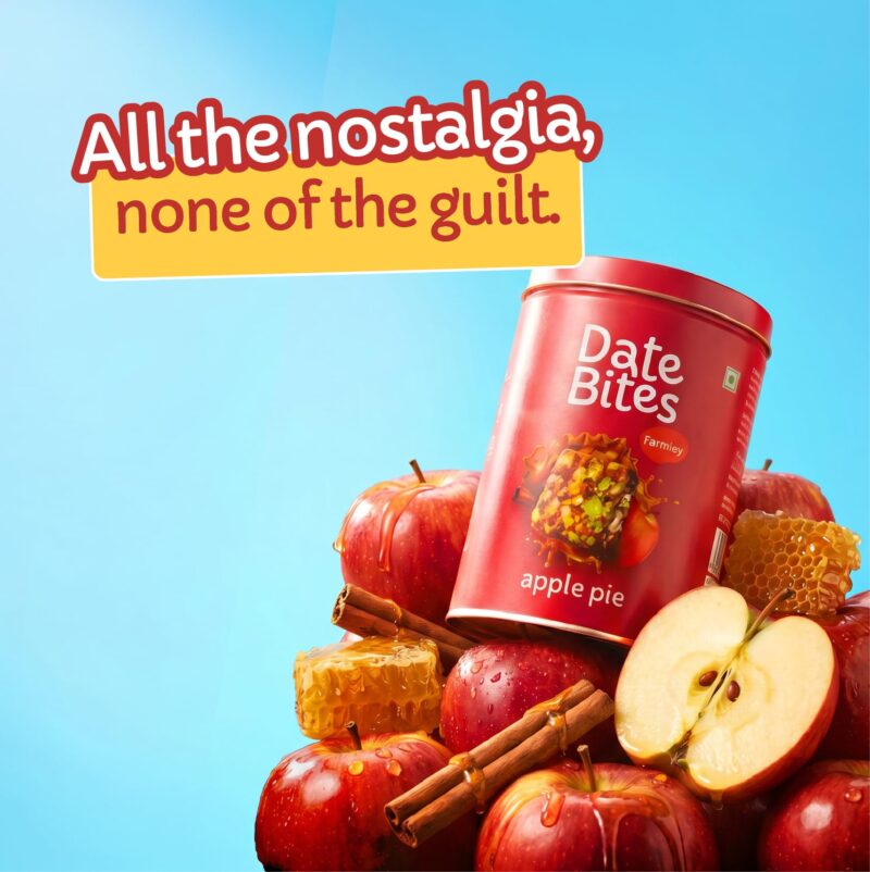 Farmley Apple Pie Date Bites | Pack of 10 I Dates Barfi Made with Dates, Dried Apple,Pista, Cashews, Almonds, Honey, Cinnamon and Pure Ghee 200g - Image 6