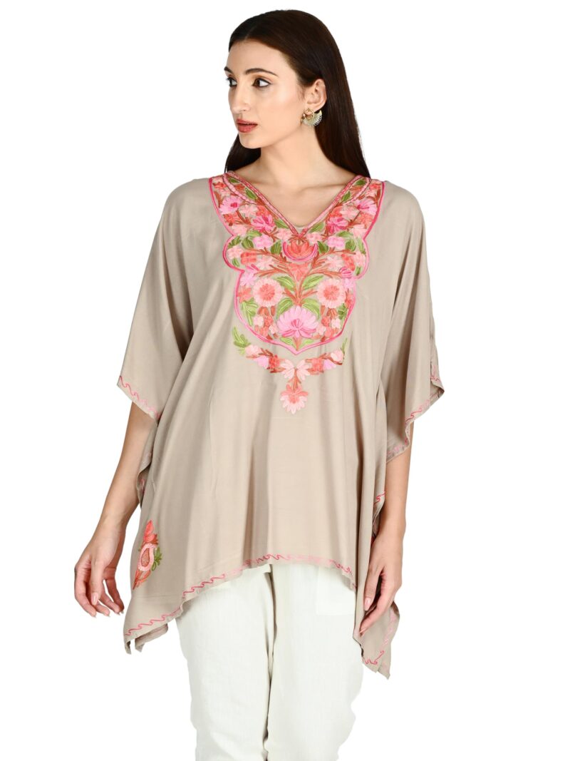 TVAREETAZ Women Kashmiri Short Kaftan, Lightweight Fabric, Relaxed Fit, Free Size, Comfortable Design (TAZ105) Multicolour - Image 6