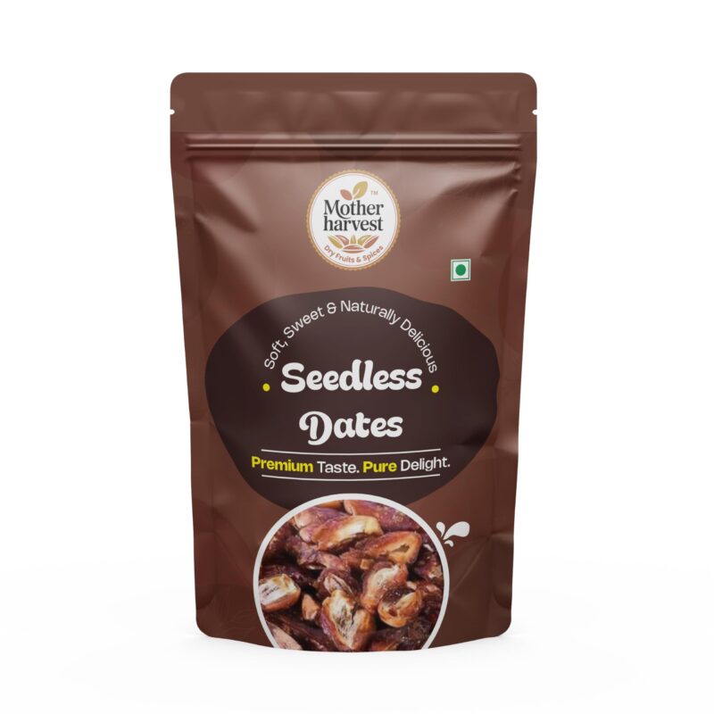 Mother Harvest Seedless Dates 1KG (Khajur) | Dried Dates Fruit | Naturally Sweet & Soft Dry Fruit | Healthy Snack for Daily Consumption | Vegetarian |