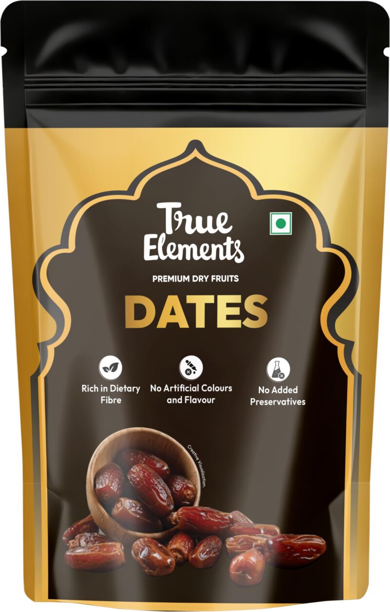 True Elements Dates 500g | Khajur Dry Fruits | Premium Khajoor | Healthy & Nutritious Snack | Natural Sweetener | Rich in Protein & Vitamins
