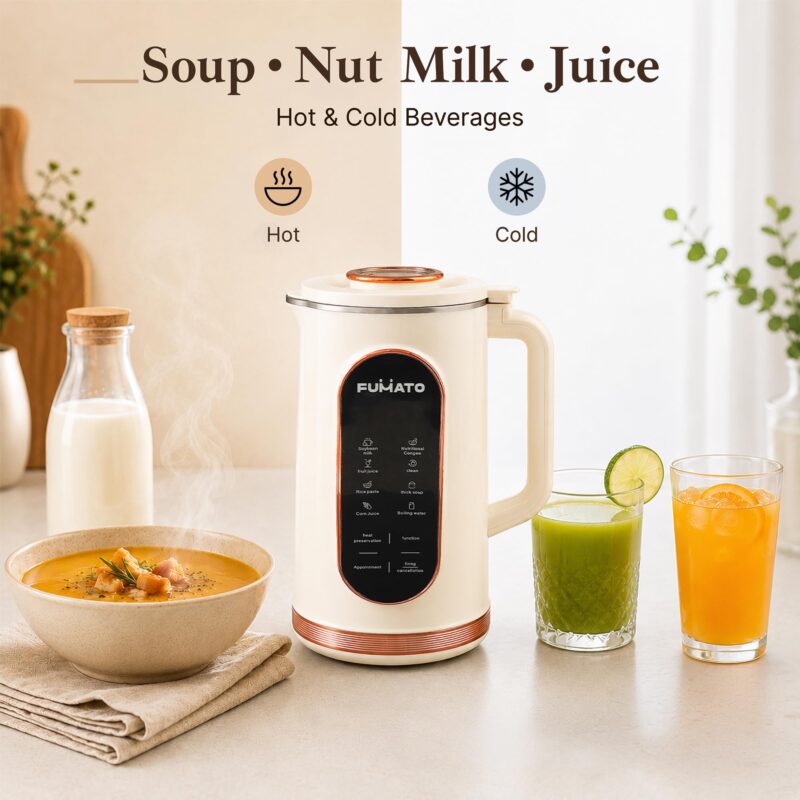 The Better Home Fumato 1.5L 800W Portable Soup Maker | Multipurpose Heating Blender with 8 Presets | 304 Stainless Steel Inner Body & Blades | Auto Shut-Off | 1-Year Warranty - Image 3