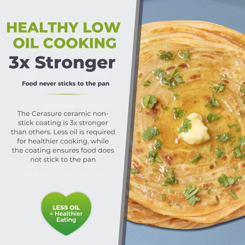 Tower Dosa Tawa 30cm Ceramic Non-Stick Roti Pan | Gas Induction Compatible - Image 3