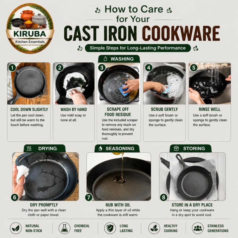 SKS 9 Inch(23 cm) Special Cast Iron Appachatty with Wooden Handle - Image 6