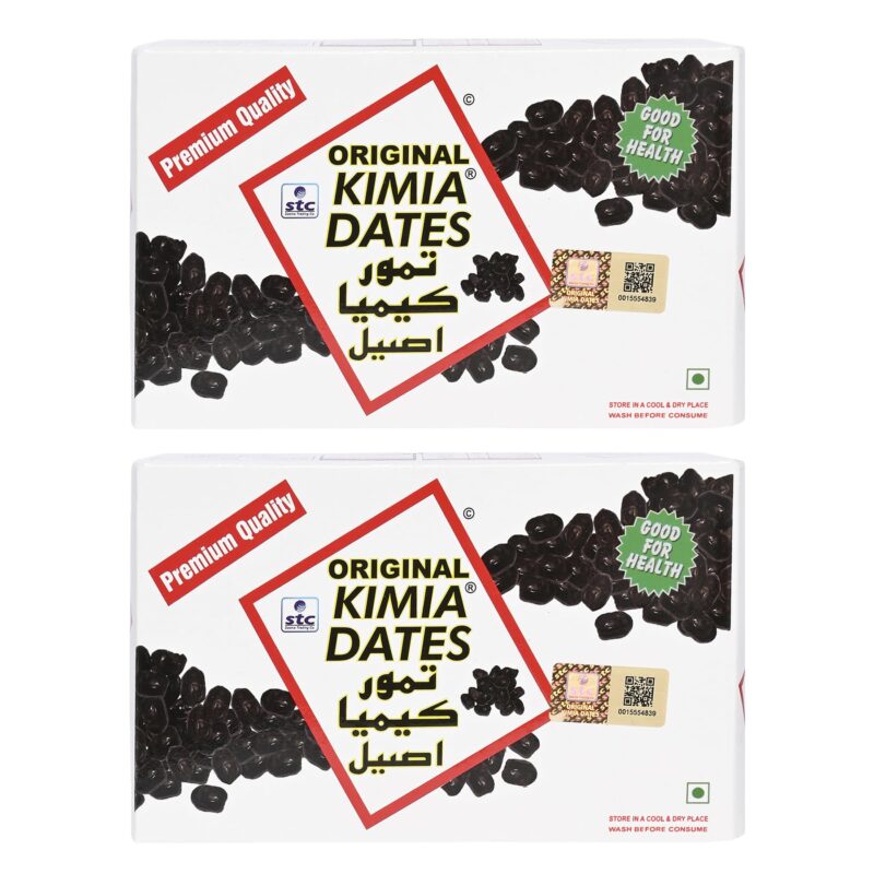 Original Kimia Dates Mazafati Dates - Pack of 2 (500gm Each) | Juicy & Delicious Khajoor, Khajur | Perfect for Snacking (Carton Box)