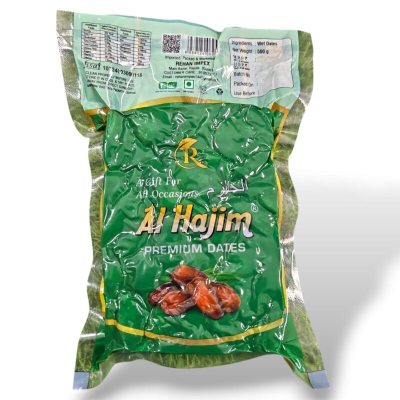 Al Hajim Premium Seedless Dates | Khajur, Khajoor | Perfect for Gifting & Healthy Lifestyle | Fresh & Delicious Dates | Soft & Sweet | Natural Sweetness | No Preservatives - 500g