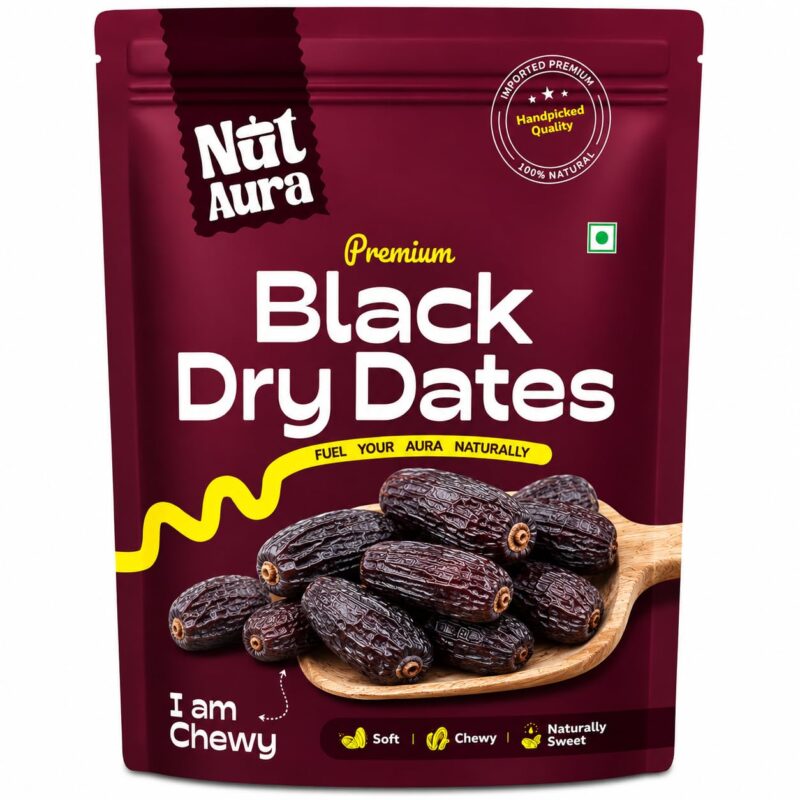 Nut Aura 800 gms Black Dry Dates | Natural sweetener & energy booster | Traditional sukha khajur | Rich in iron & fiber | Ideal for snacking, ayurvedic use