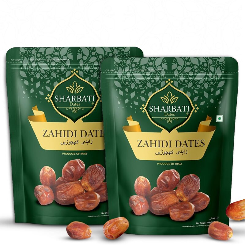SHARBATI DATES Premium Zahidi Dates 1Kg Pack (500G X 2) | Gluten Free | No Preservatives | Wet Khajoor | Khajur | Date Fruits - Fresh