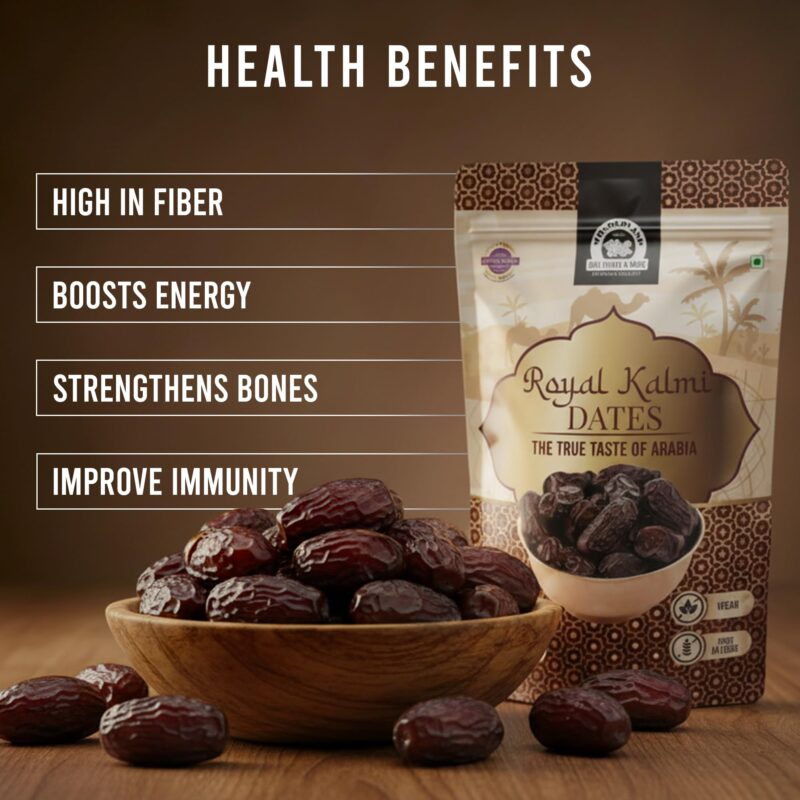 Wonderland Foods 200g Kalmi (Safawi) Dates Pouch | Dry Fruits Healthy & Nutritious Soft Khajoor | Khajur Rich In Iron, Fibre & Vitamins - Image 5