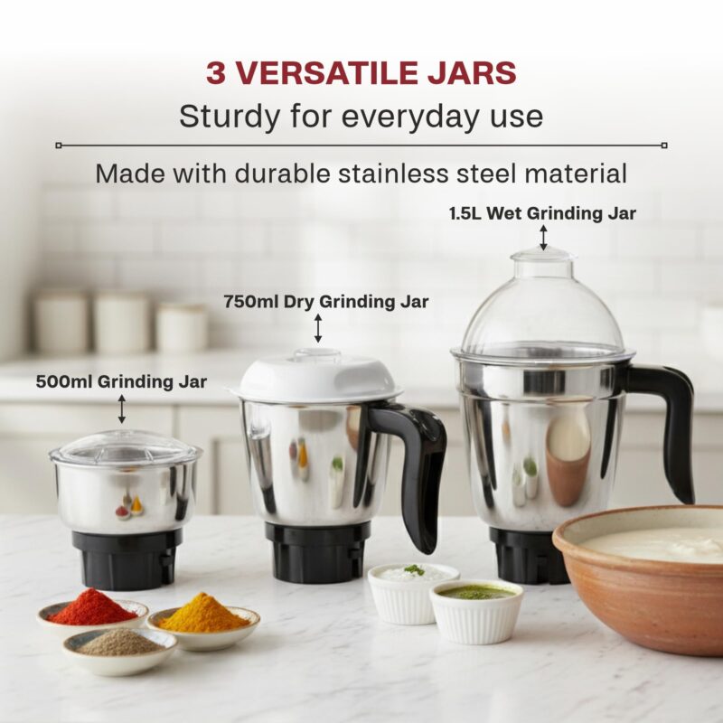 Butterfly Jet Elite 750W Mixer Grinder with 5 Jars - Image 4
