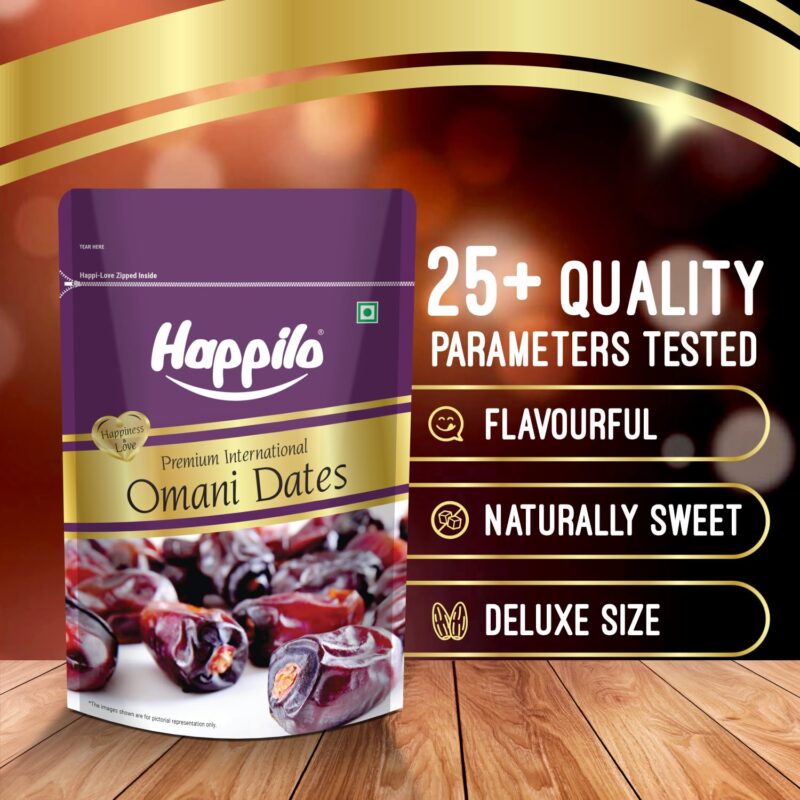 Happilo Premium International Omani Dates 250g | Khajur, Khajoor | Dry Fruits | Healthy Snacks | Dry Dates | No Preservatives - Image 4