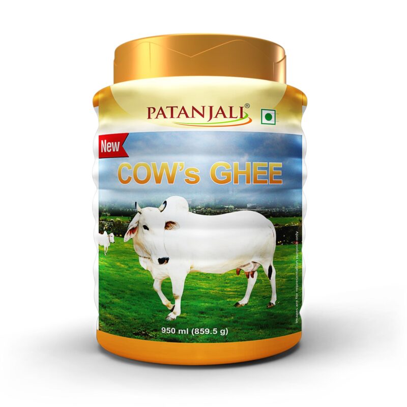 Patanjali Pure Cow Ghee PET Jar 950ml - Danedar Rich Aroma Gau Ghrita Traditional Cow Milk Ghee | Suitable for Cooking Sweets & Daily Use | No Additives