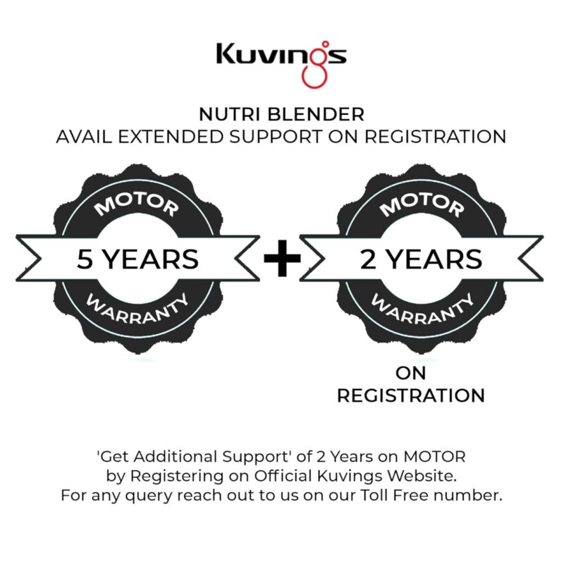 Kuvings New 2025 Nutri Blender PRO 2.0 Ferrari Red, Powerful 1000 W Motor Metal, Upgraded 2 Blade Set for Wet & Dry, 2 Jars, Longest Warranty 7 Yrs, Mixer/Grinder/Smoothie Maker - Image 7