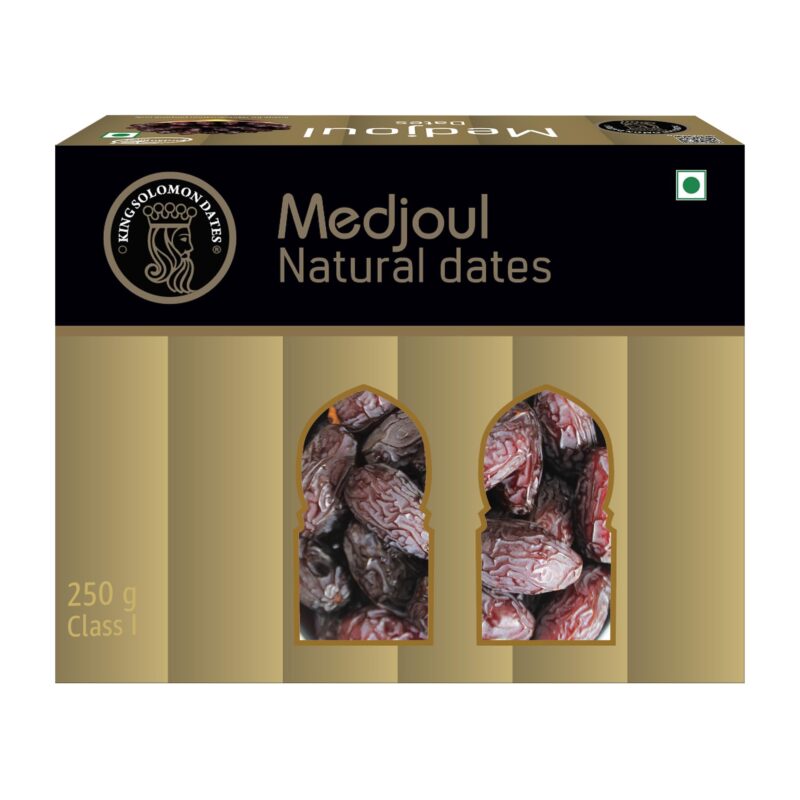 KING SOLOMON Medjool Dates 250g | Premium Large Khajur | Natural Sweet Juicy Dried Fruits | Healthy Gourmet Snack Pack