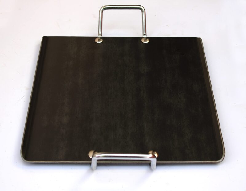 MYNAKSHA Iron Dosa Tawa Square Type Double Handle Tawa 12.2 inches, Raised Edge Induction Comfortable, Black - Image 3