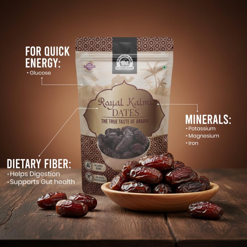 Wonderland Foods 200g Kalmi (Safawi) Dates Pouch | Dry Fruits Healthy & Nutritious Soft Khajoor | Khajur Rich In Iron, Fibre & Vitamins - Image 4