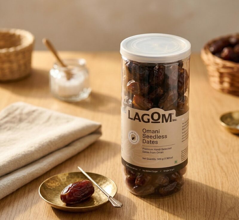 Lagom Omani Seedless Dates 500g | Premium Pitted Khajoor from Oman | Soft, Naturally Sweet & Convenient | No Added Sugar, No Preservatives | Vegan, Gluten Free, Non-GMO - Image 5