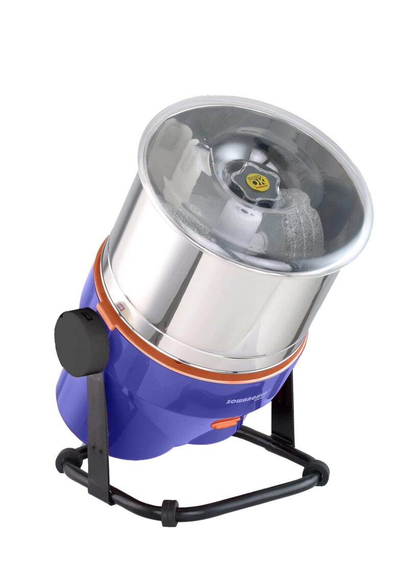 Sowbaghya Shree+2 L Table Top Tilting Grinder with Attachments | Heavy Duty Motor | for All Kinds of Batter for South Indian Dishes (Blue) - Image 3