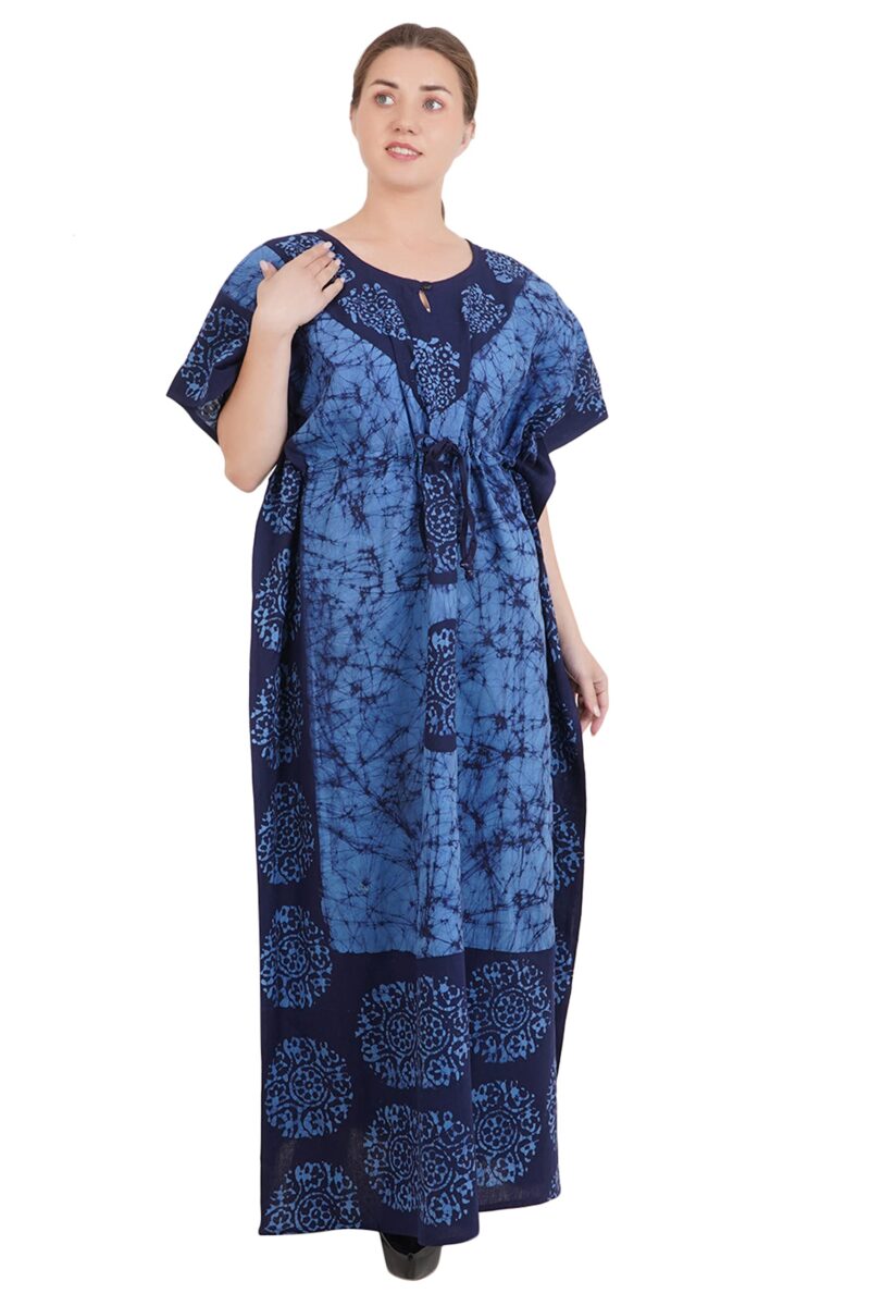 Onekbhalo Women's Cotton Kaftan Combo Floral Maxi Nightgown Multicolor_L - Image 2