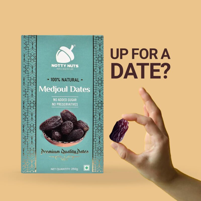 Notty Nuts -FOR A HEALTHY LIFE Medjool/Medjoul Dates (1000 Gm) | Jumbo Size Khajur/Khajoor | No Artificial Colours| Premium Dates Dry Fruits(250 Gm * 4) - Image 2