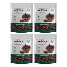 Nutraj UAE Arabian Dates 2kg (500g X 4) Pouch | Khajur | Dry Fruits and Nuts | Grocery