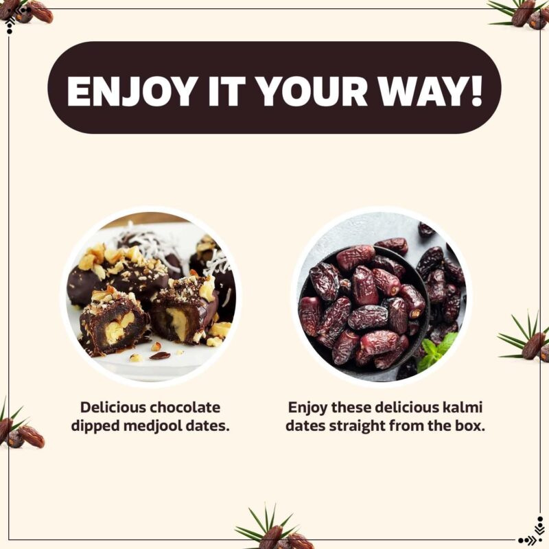Wonderland Foods 400g (200g X 2) Kalmi (Safawi) And Medjool Dates Pouch | Dry Fruits Healthy & Nutritious Soft Khajoor | Khajur Rich In Iron, Fibre & Vitamins - Image 6