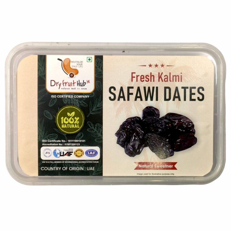 Dry Fruit Hub Safawi Dates 1kg, Original | Kalmi Dates | Soft, Dark & Naturally Sweet | Handpicked Dates | Ready to Eat | Hygienically Packed