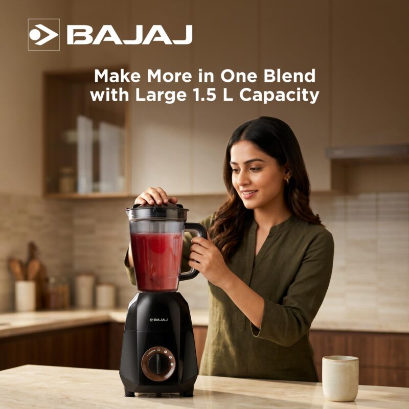 Bajaj Rex Dlx Ninja Series 4 Jar 750W Mixer Grinder | DuraCut Blades | 4 Stainless Steel Mixer Jars | Dry & Wet Grinding | 2 Yrs Warranty 【Black/Brown】 - Image 8