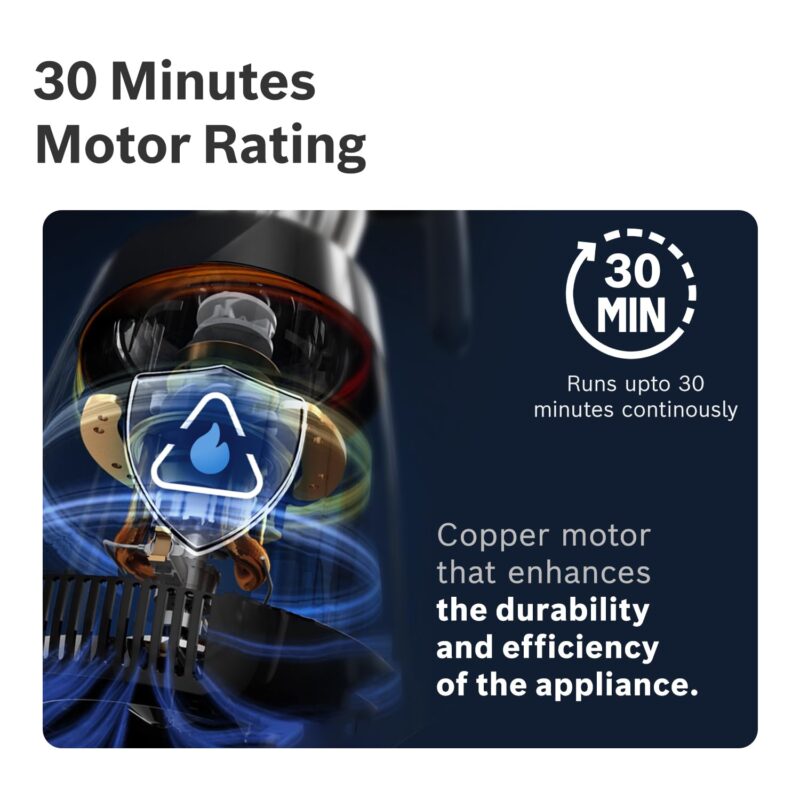 Bosch TrueMixx Pro 1100W Mixer Grinder | German Engineering for Precision Grinding | 5 Jars including Blend & Carry Jar | Hands-Free Operation with Lid Locks | 5 Year Motor Warranty 【MG8915A1KI】 - Image 5