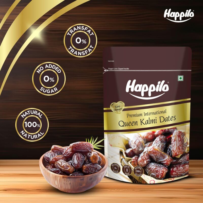 Happilo Premium International Queen Kalmi Dates 200g | Khajur, Khajoor | Dry Fruits | Dates in Fresh | Healthy Snacks | Dry Dates | Soft & Sweet | Natural Sweetness | No Preservatives - Image 4