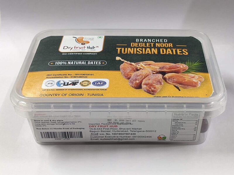 Dry Fruit Hub Tunisian Dates 400g | Deglet Nour Branched Date | Queen of All Khajur | Natural, No Added Sugar | Premium Khajoor | ISO Certified - Image 5