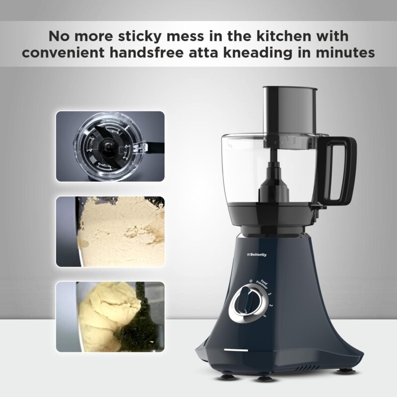 Butterfly Nexo 750W Mixer Grinder Food Processor with 6 Jars | Kneading, Chopping, Slicing, Grinding, Mincing, Grating, Juicing & Spice grinding | Evion-GT Motor with FPSS Technology | Ink Blue - Image 2