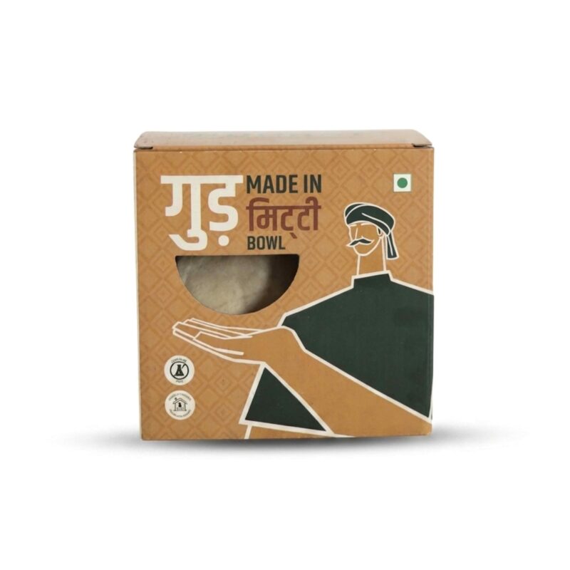 Kudrat Organic Essentials Jaggery made in Clay Bowl, 900g | Natural Unrefined Gud | Chemical Free Traditional Sugarcane Jaggery | Mineral Rich Natural Sweetener for Tea, Cooking, Desserts & Indian Sweets